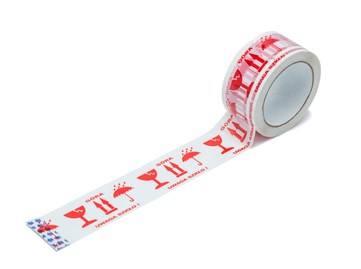 Taśma Ostrzegawcza UWAGA SZKŁO GÓRA 48mm/66m