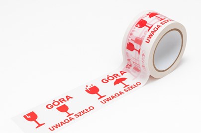 Taśma Ostrzegawcza UWAGA SZKŁO GÓRA 48mm/66m