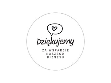 Naklejki okrągłe Białe "Dziękujemy za wsparcie..."