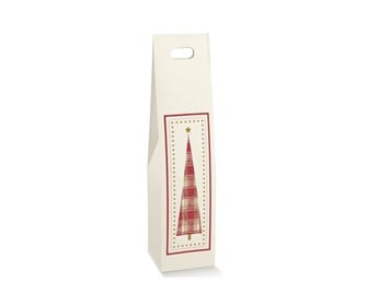 Torebka na wino Świąteczna 95x95x400mm K-877 CH