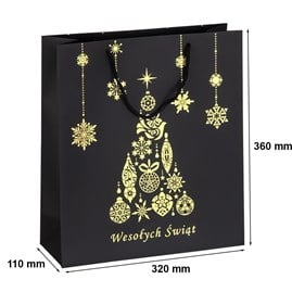 Torebka na 3 butelki win 320x110x360mm K-423 świąteczna CHZ3