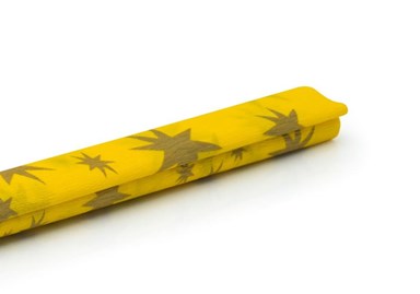 Bibuła Marszczona 50x200cm Żółta w Złote Gwiazdy