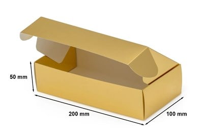 złote laminowane pudełko