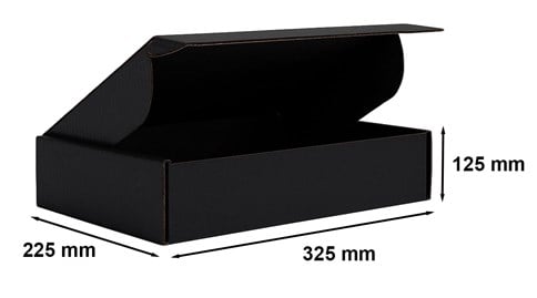 Karton Wykrojnikowy 325x225x125(zewn) Czarny eleganckie pudełko