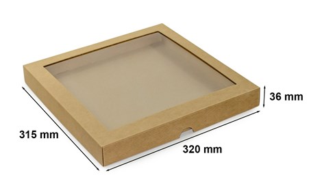 Pudełko karbowane wieczkowe 320x315x36mm z oknem
