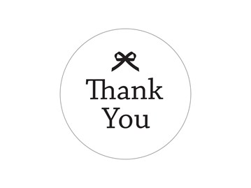 Naklejki okrągłe Białe Fi25mm Thank You - wzór 6