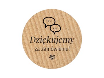 Naklejki okrągłe Kraft Dziękujemy za zamówienie