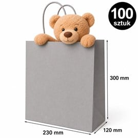 Torba prezentowa 230x120x300 mm szara 100 szt
