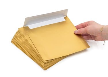 Koperty ozdobne kwadrat K4 HK Matowy Złoty 120gsm, 50 sztuk