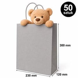 Torba prezentowa 230x120x300 mm szara 50 szt