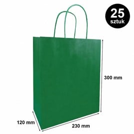Torba prezentowa 230x120x300 mm ciemnozielona 25 szt