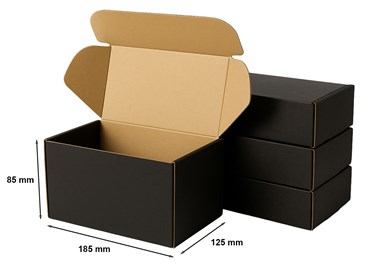 Karton Wykrojnikowy 185x125x85(zewn) Czarny zestaw 10 szt