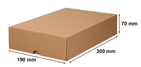 Pudełko karbowane wieczkowe 300x190x70mm