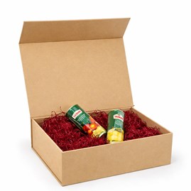 Kraftowe pudełko na 3 butelki wina z zamknięciem magnetycznym