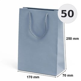 torba laminowana srebrna 170x70x250 mm 50 sztuk