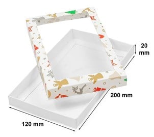 Pudełko ozdobne z oknem prezenty 200x120x20mm