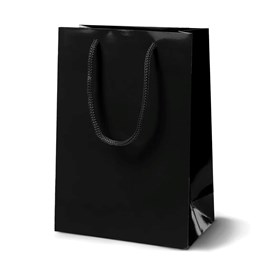 Torba papierowa laminowana czarna 170x70x250 mm