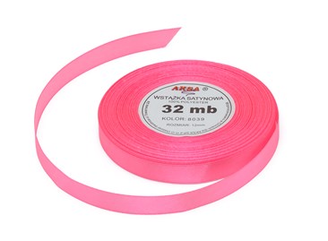 Wstążka satynowa 12mm różowa 32m WS8039