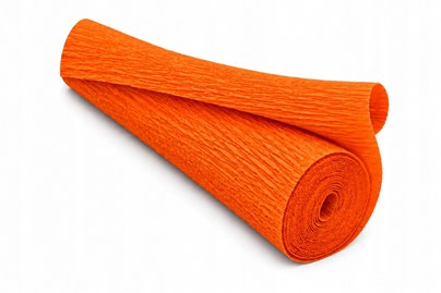 Pomarańczowa krepina włoska 180 g/m2, gruba bibuła florystyczna 50 x 250 cm