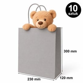 Torba prezentowa 230x120x300 mm szara 10 szt