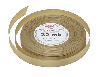 Wstążka satynowa 12mm złota-2 32m WS8127