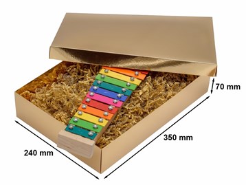 Złote pudełko laminowane 350x240x70mm