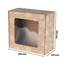 Karton świąteczny z okienkiem 200x200x100mm EKO Śnieżki F427